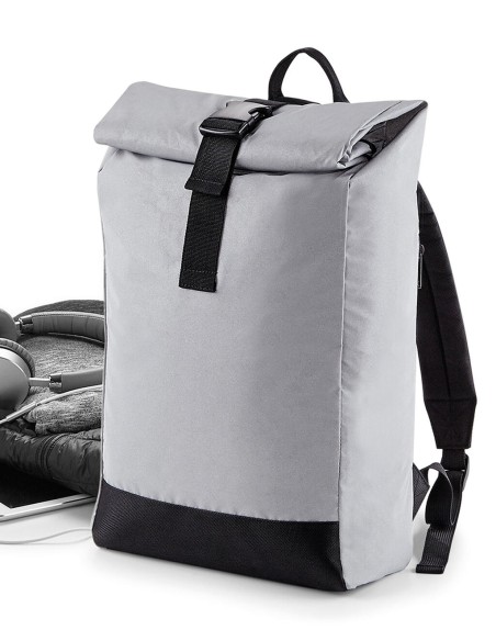 BAG-BG138-Reflective Roll-Top Backpack 2